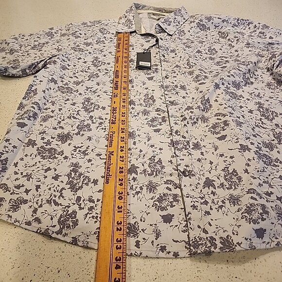 NWT Pd&co Paper Denim & Company Mens 4x Button Shirt Blue Gray Stretch - Picture 5 of 7